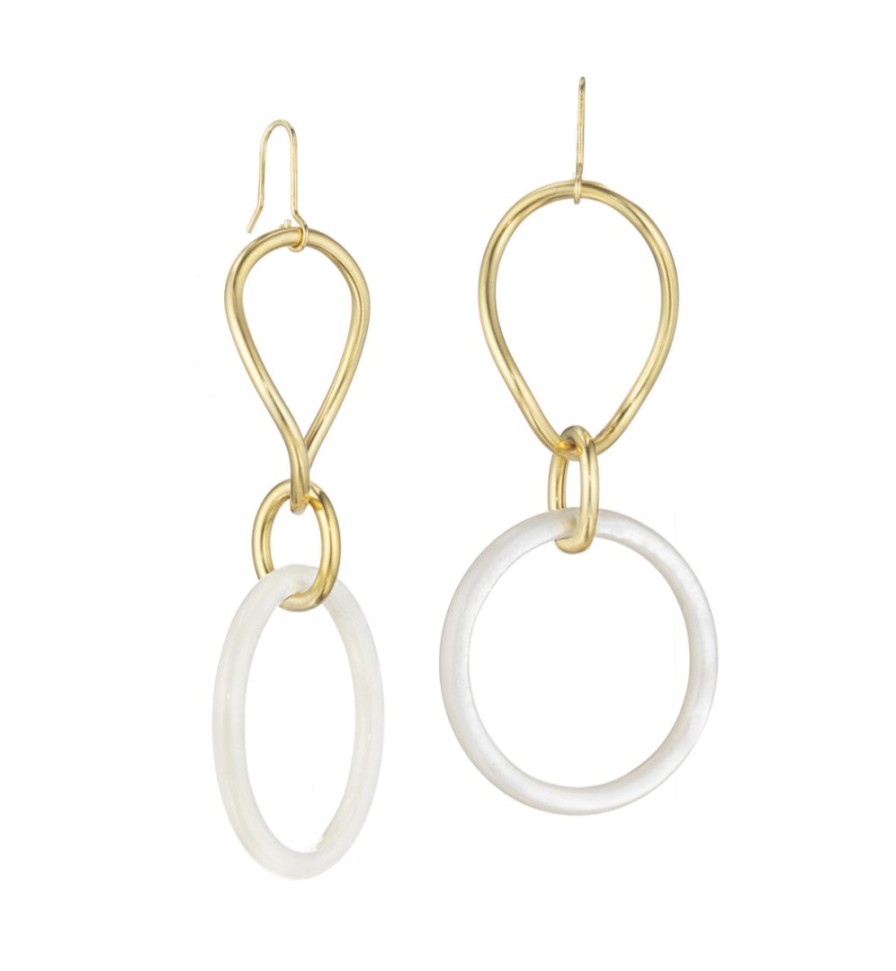 Jewellery Faraone Mennella  | Stella Collection - 18Kt Gold - Mother Of Pearl Links Large