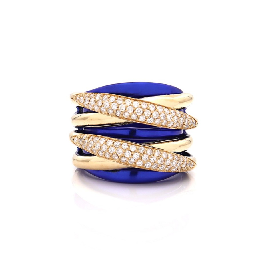 Jewellery Faraone Mennella  | Lizzy - 18Kt Gold - White Diamonds - Cobalt Blue