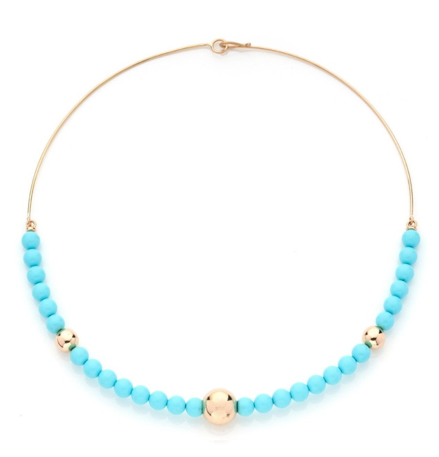 Jewellery Faraone Mennella  | Barbarella Collection Semi-Rigid Necklace - Turquoise